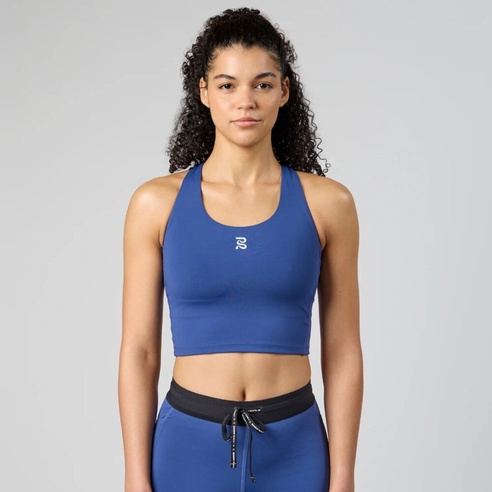 Stamina™ Scoop Neck Race Crop - Space Blue, Sz Small